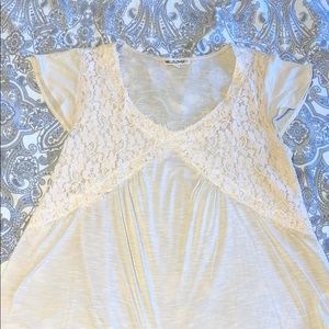 Cap sleeve cream shirt